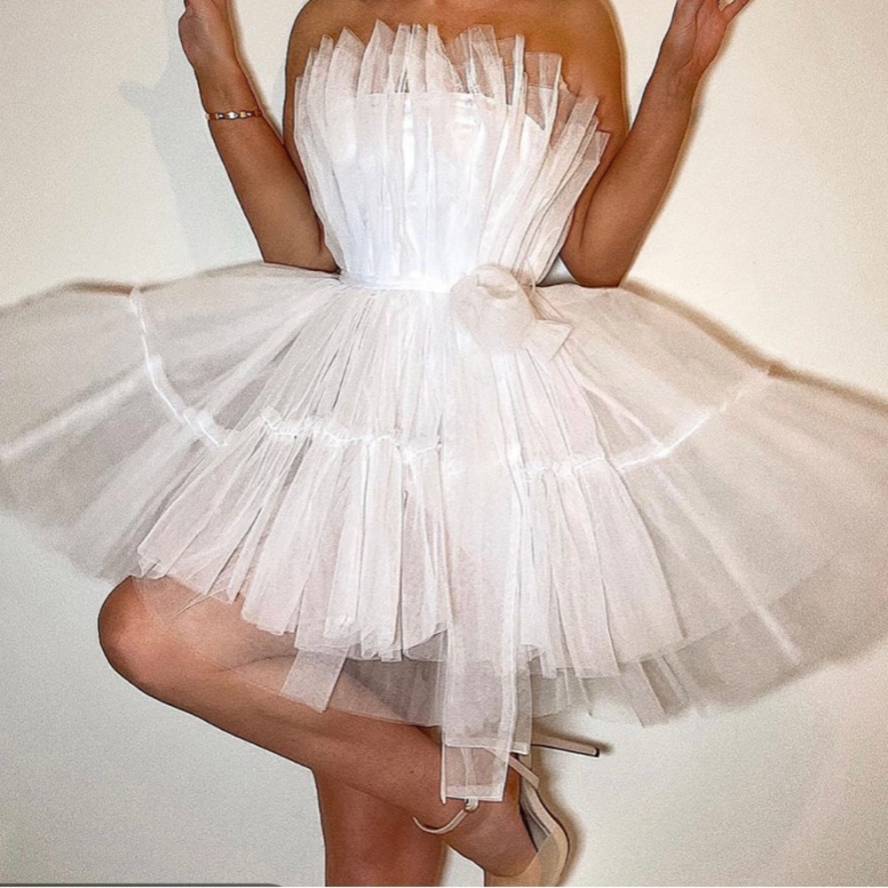 White Tulle mini dress